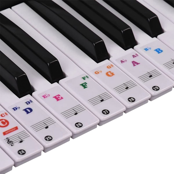 Piano Keyboard Assistant för 88 Tangenter, Nybörjarguide till Notidentifiering med Silikonetiketter och Vattentät Design
