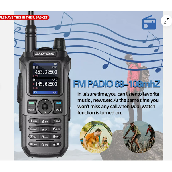 Baofeng UV-21 Pro V2 Walkie Talkie Luftband Typ-C Lång Räckvidd Ham Tvåvägsradio