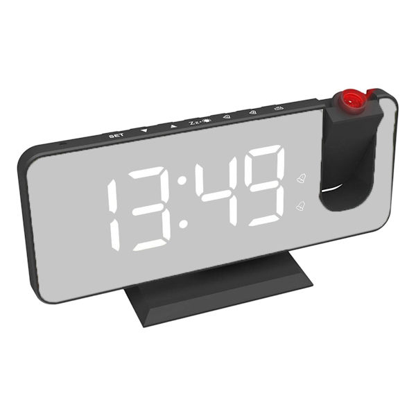 Dubbel väckarklocka projektion elektronisk klocka LED spegel spegel stor skärm väckarklocka