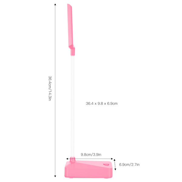 2 set LED-skrivbordslampa rosa flexibel gåshals hopfällbar hemmakontor universell bordslampa