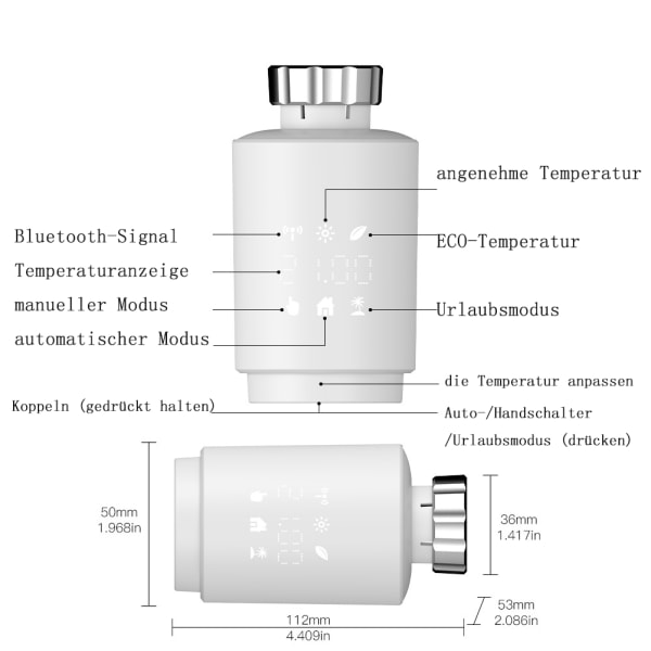 Anslutet smart termostatpaket – anslutet smart termostattillbehör – radiatortermostatventil – lätt att installera