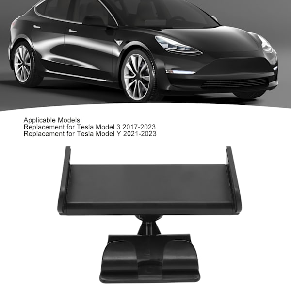 Fäste för telefonhållare i baksätet, 360° roterbar, svart, ersättning för Tesla Model 3 Y