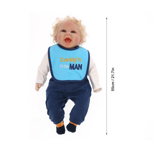 55 cm Reborn pojke docka verklighetstrogen nyfödd babydocka barn presentleksak med flaska napp