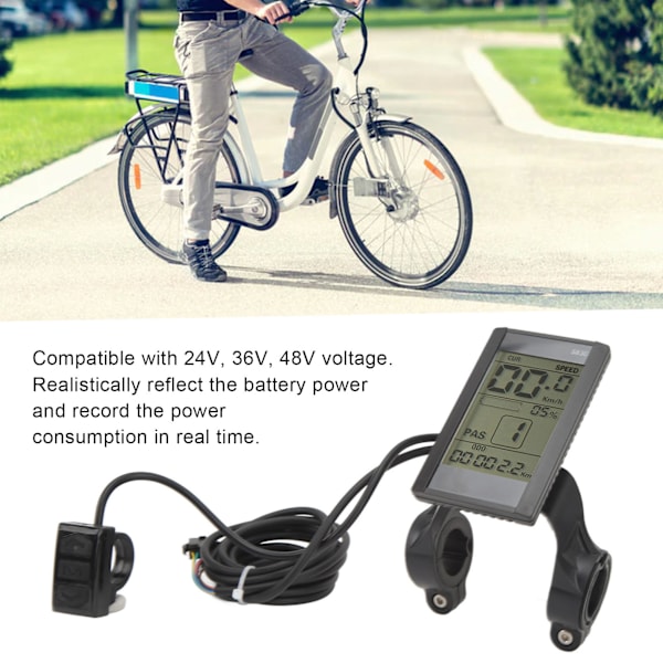 Elektrisk cykel LCD-displaymätare 24V 36V 48V Vattentät Multifunktionell 22.2mm S830 LCD-display för modifieringstillbehör