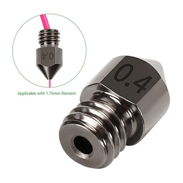 25 st Extrudermunstycke för 3D-skrivare 0,4 mm Utgång 1,75 mm Ingång för CR 10 Ender 3 Ender3 Pro
