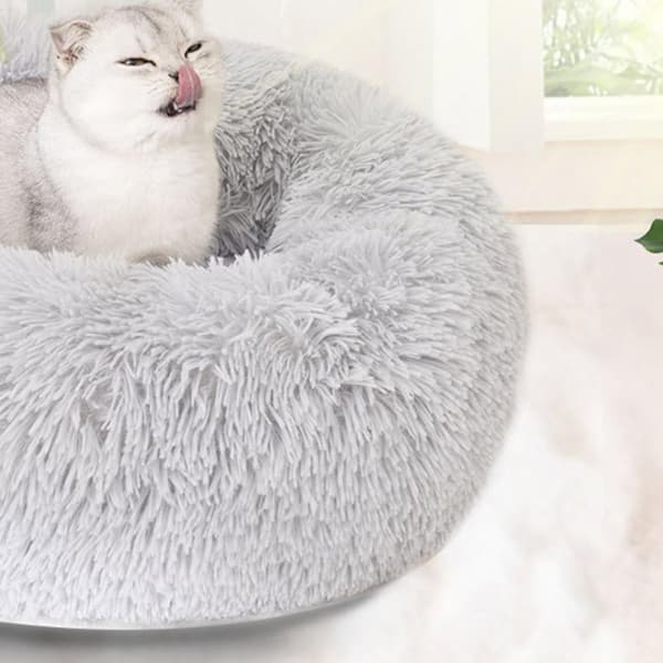 Fluffy Haven, Kæledyrsseng med Donutform til Indendørs Katte