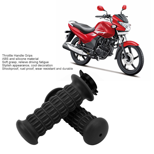 1 Par 22mm Motorcykel Styre Universal Mjuk Grepp Gasreglage Passar för Scooter GY6 50cc 80cc 125c 150cc Svart
