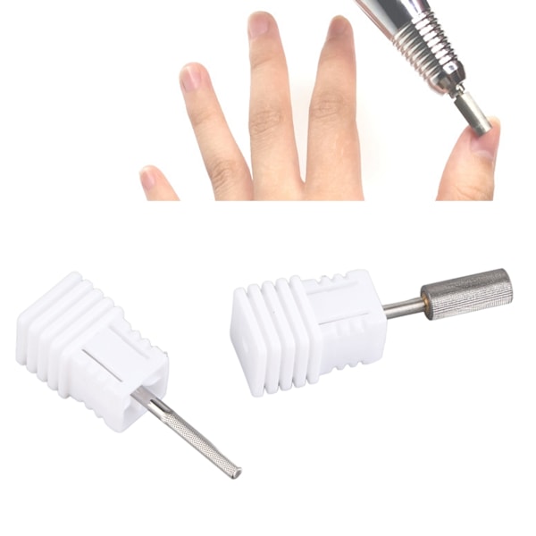 2 st Tungstenstål Nagelfil Bits Manikyr Pedikyr Verktyg för Elektrisk Nagelfil