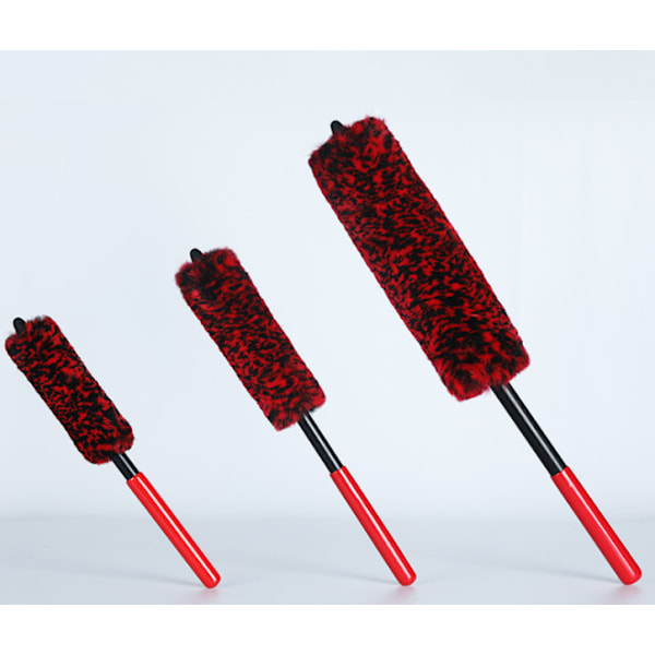 Bilsfälgsrengöringsborste Set (3-pack) - Metallfria syntetiska hjul Woolies hjulborstar, Autodetaljeringsfälgborste, Mjuka ullhjulborstar för