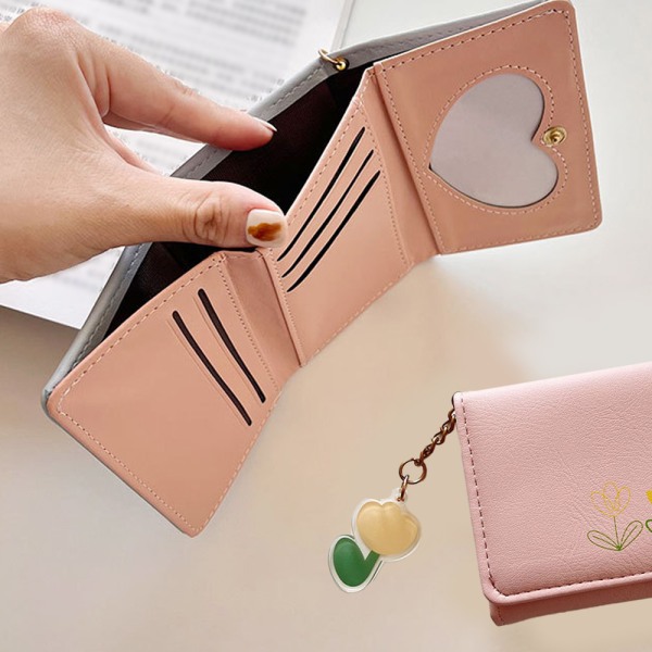 Enkel och fräsch handväska snygg plånbok för studenter med mynt
