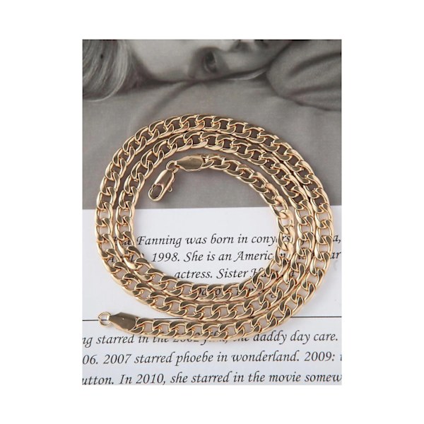 Halsband för män Mode Halsband för män Kedjor för män 18k Guld Smycken 22 tum (56 cm) 1 st-guld