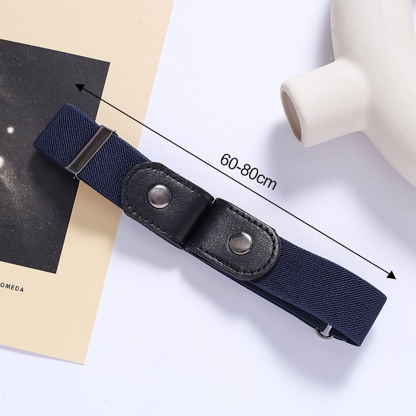 JASGOOD 2-pack bälte utan spänne, elastiskt bälte för kvinnor och män, spännlöst osynligt stretchbälte för jeansbyxor