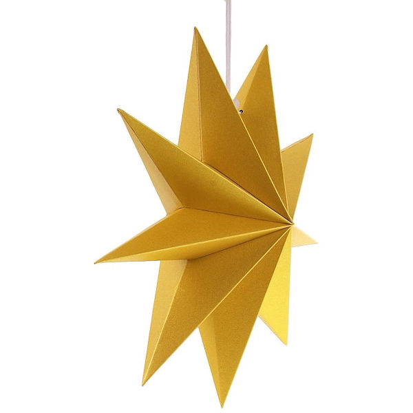 Utsökta 30 cm Pappersstjärnelampor, Eleganta 3D-dekorationer, Perfekta för Jul- och Bröllopsevenemang, Varmt Skimmer Naturligt Papper, Lätta att Hänga Upp