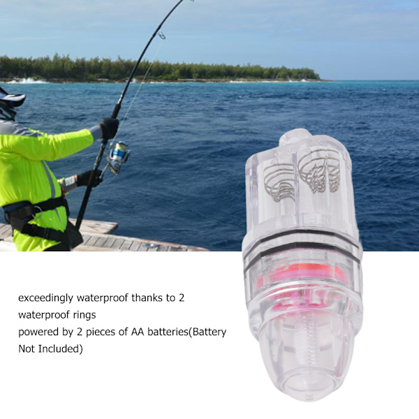 Djuphavsfiske Ljus Transparent Plast AA Batteridriven LED Fiske Ljus för Trolling Hav Sötvatten Röd