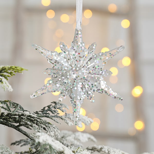 Snöflinga istapp prydnader akryl kristall julgran