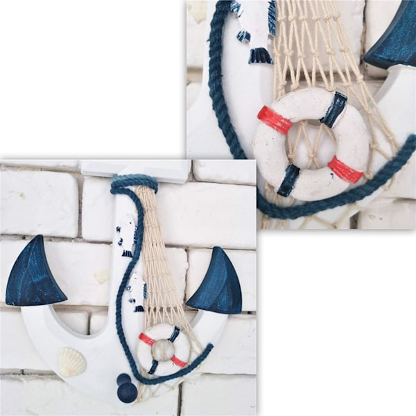Träratt för skepp, för nautisk väggdekor, rustik finish, medelhavskänsla, heminredning, perfekt för strandtema i vardagsrummet