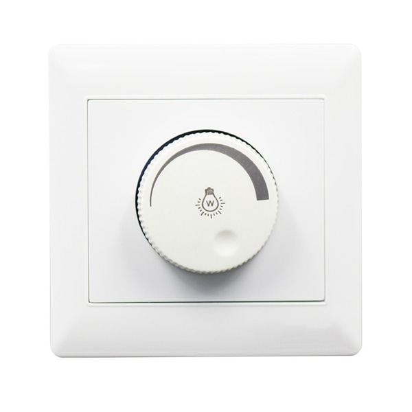 Dimmerbrytare - Praktisk väggmonterad tryckknapp på/av roterande LED-dimmer lampa ljusstyrka regulator
