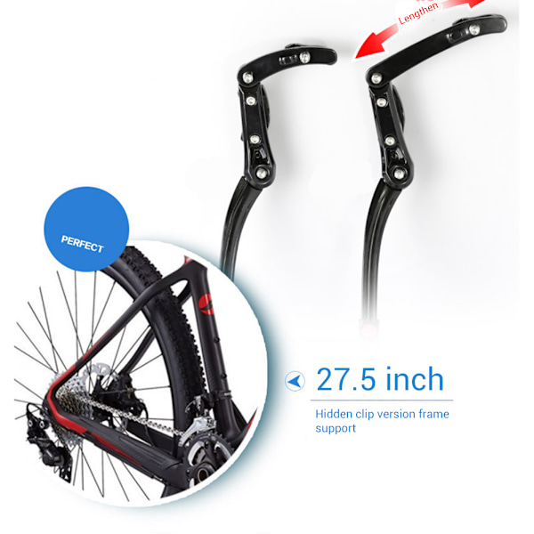 Cykelstöd, Justerbar Längd Halkfri Sula För 24-29 Tums Hjulcyklar, Tillverkat Av Robust Aluminiumlegering Med Breda Plastfötter För Att Förhindra