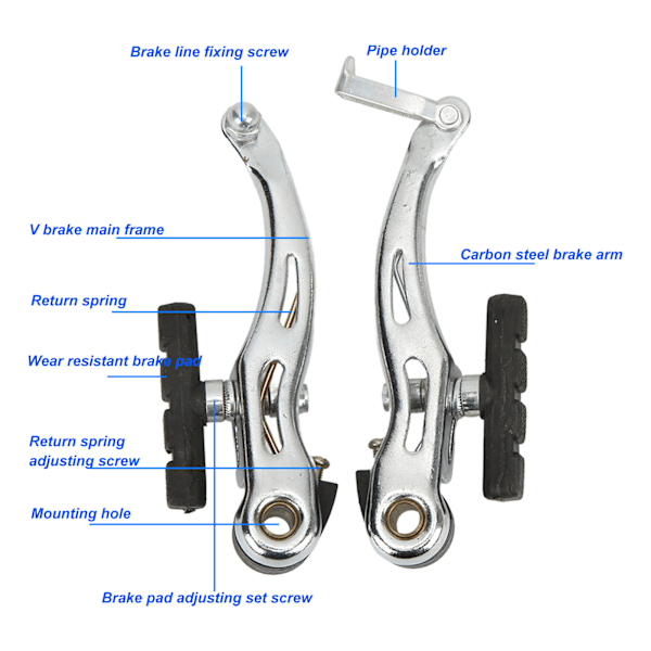 1 par cykelbromssats universell manuell bromslegering stål för mountainbike hopfällbar cykel