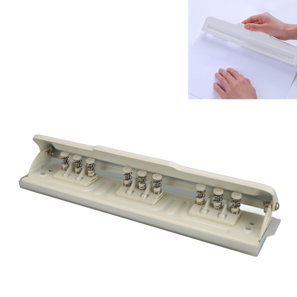 9-håls stans vit manuell 8-arks kapacitet DIY hålslag för A4 B5 B6 A5 A6 papper