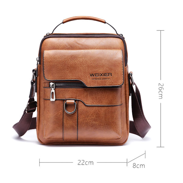 Axelväska PU-läder herr axelväska sidoväska crossbody vintage axelväska mobiltelefonväska messenger bag axelväska herr väska, brun