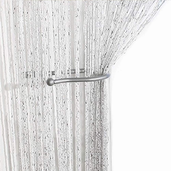 String Dörrgardin Panel, Fly Screen Gardin, Dörröppningsdelare för Fönster Dekorativ 100x200cm (Vit)
