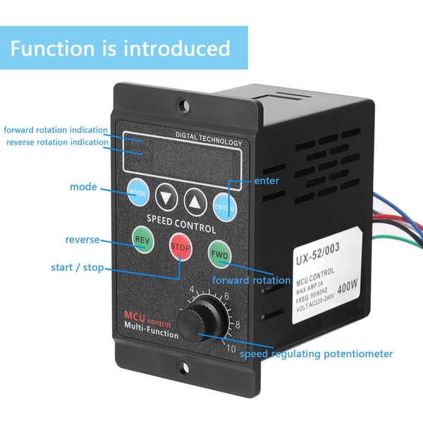 400W AC220V Motorhastighetskontroller med målverdikonvertering og LED digitalt display for fleksibel kontroll