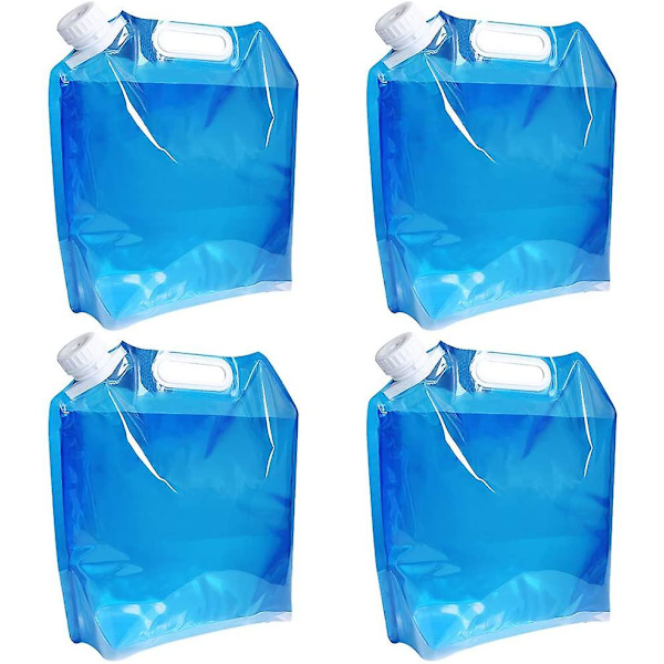 5l Fällbar Vattenbehållare 4 Pack Bpa-fri Plast Hopvikbar Vattenpåse Bil