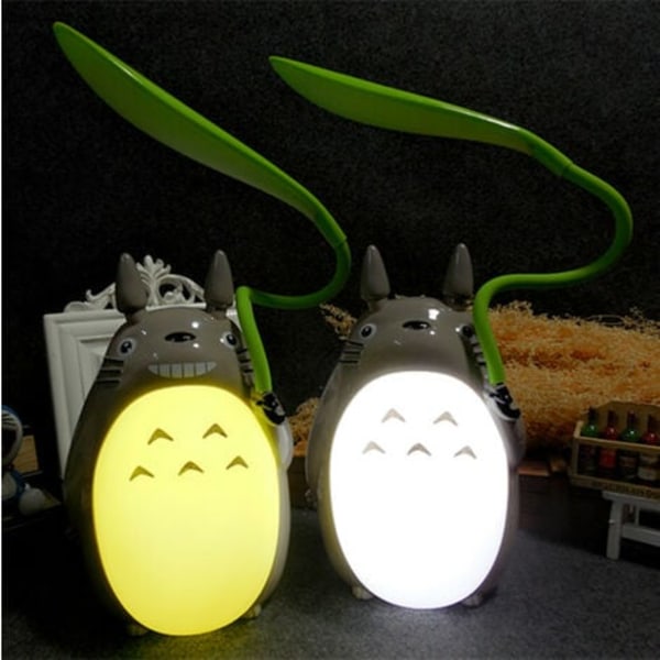 Totoro USB-laddningsbar skrivbordslampa, kreativ nattlampa med dubbla användningsområden (Chinchilla White Belly) Bf