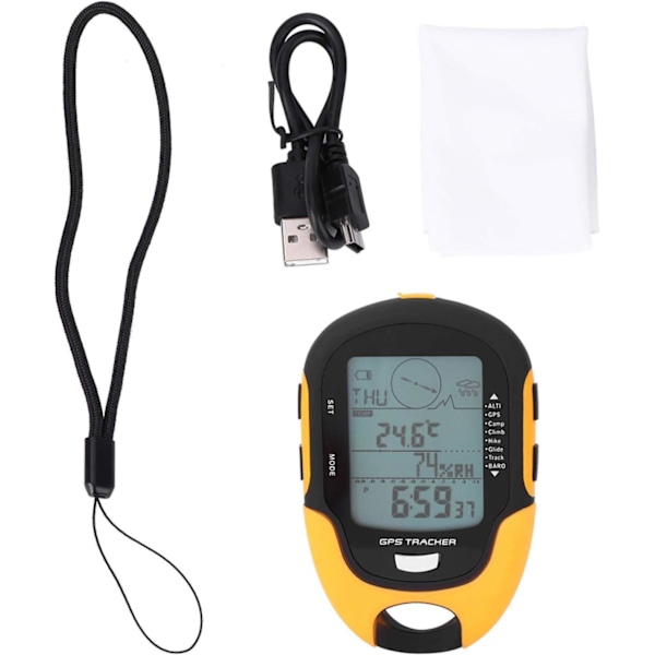 Digital Höjdmätare Barometer, Väderbeständig, Exakt Positionering med GPS-Kompatibilitet, Mini Ficklampa för Nödbelysning, Multifunktionell för