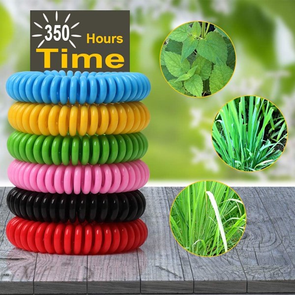 Essential Aroma Armband, Citronelladoft, Perfekt Lämplig För Alla Äventyr, Justerbart Spiralband Säkerställer Universell Passform, 24-pack, Återanvändbar