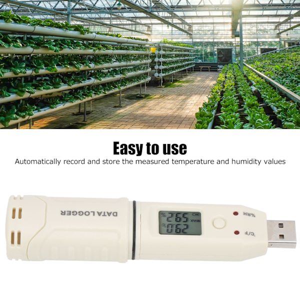 GM1365 Temperatur- och Luftfuktighetsregistrator Kylförvarings Termometer för Laboratorium Jordbruk Växthus