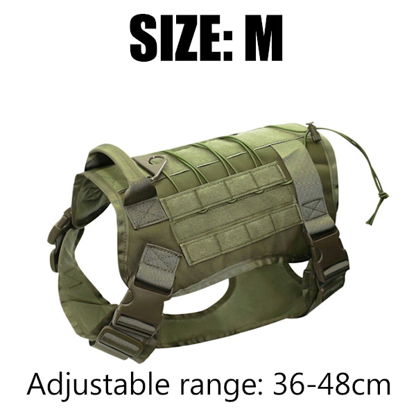 Justerbar Taktisk Hundsele, Militärklassade Material Molle System Väst med Kraftspridningsdesign, Ventilerande Mesh-vaddering, Anpassningsbar