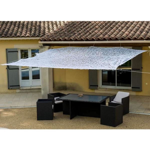 WERKA PRO - 10793 - Öppen väv solskydd - 120 g/m2 - Polyester - Rektangulär - 3 x 4 m - Vit - För balkong, terrass och trädgård