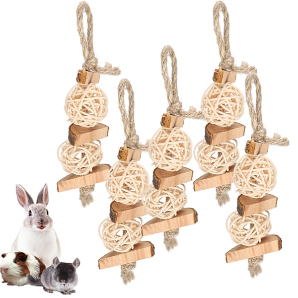 Husdjur Leksak Papegoja Slipning Rep Leksak Äppelträ Bitten Rotting Boll Hamster Husdjur Sträng Leksak