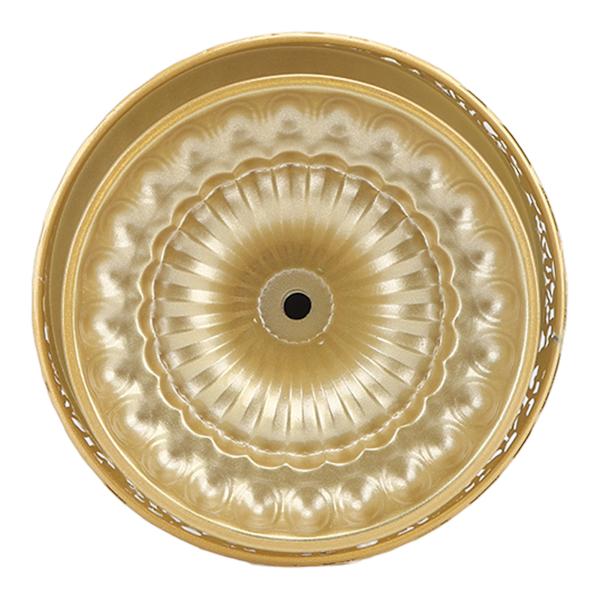 Dessertställ Golden Cake Holder Spetsdesign Enkel montering Rund Treat Display för fest S