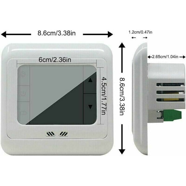 Digital termostat, rums termostat med LCD-display, programmerbar termostat för varm golvvärme, termoregulator temperaturregulator,