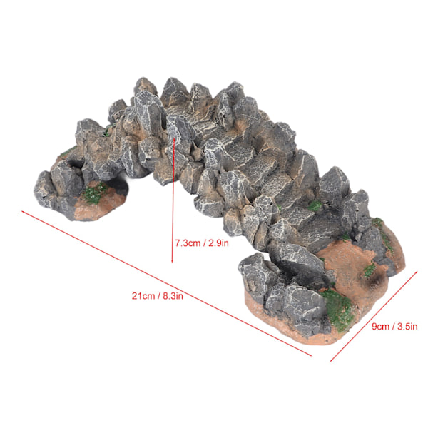 Akvarium bågbro harts säker simulering dekoration fisk tank bro prydnad för landskapsarkitektur