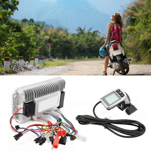 Elektrisk cykel 34V/48V 1000W motor borstlös regulator 3-läges sinusvågsregulator med LCD-display tumväxlare
