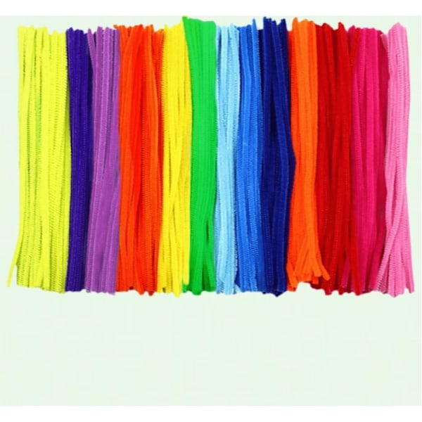 Chenille Stems 100 st, Regnbågsfärger, 6mm x 30 cm, Piprensare Fuzzy Sticks för DIY pyssel
