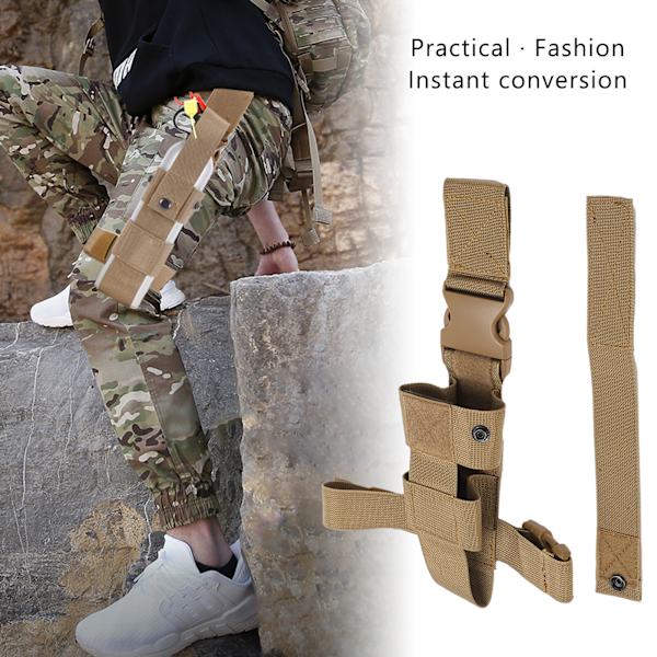 Bensinstation för vattenkokare Drop Leg Holster Molle Vattenflaska Väska Multifunktion för Utomhus Camping VandringKhaki