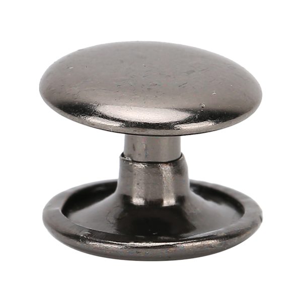 200 set dubbla lock nitar runda nitar spik järn jeans knapp läder skor väskor kläder 12x10mm svart