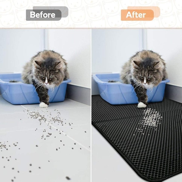 Överlägsen Kattsandsfångarmatta, Honeycomb-design för Effektiv Kattsandsfångst - Din Ultimata Lösning för Kattlådan (Dubbla Lager)