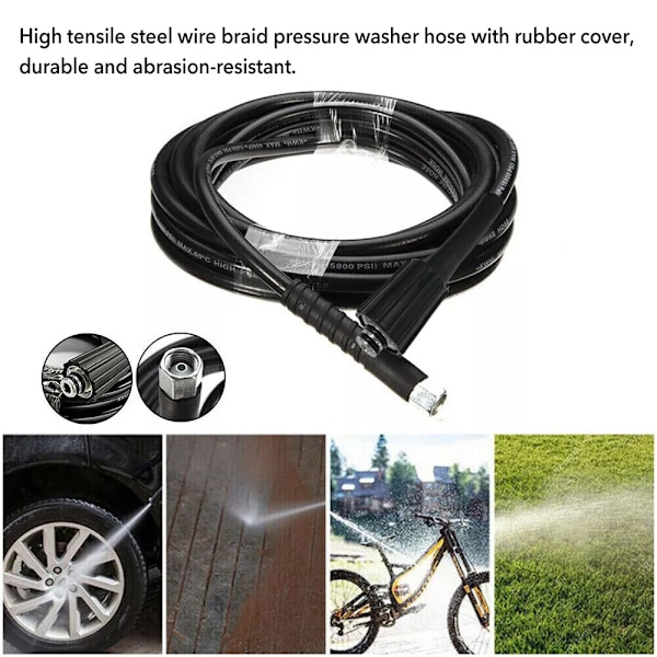 10/15M M22 M14 5800PSI Högtryckstvättsslang Jet Power Wash Rör, Tjock