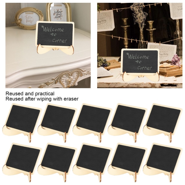 2 Set Mini Chalkboard Skyltar Platskort Små Rektangulära Svarta Tavlor Bröllop Fester