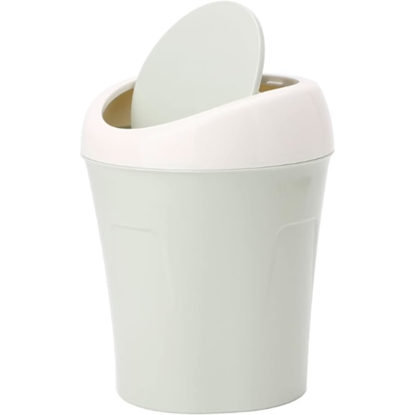 Elegant Mini Papperskorg för Skrivbord, Miljövänlig Plast Svinglock Soptunna för Kontor, Badrum och Sovrum (Färg C)