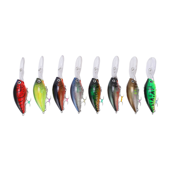 8 st fiskehård crankbait 22g Wobble Multi Jointed Artificial Lures för djupfiske Saltwater