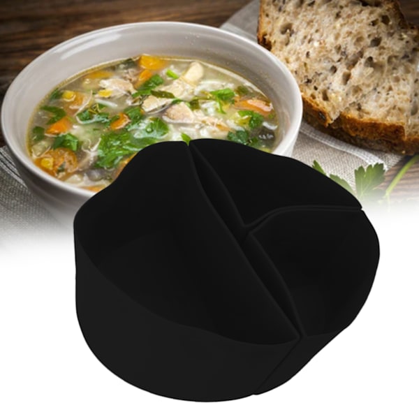 3 i 1 Långsamkokare Liner 6QT Silikon Kokkärlsdelare Lätt att Rengöra Långsamkokare Tillbehör Matlagningsliner för Hemma Restaurang Svart