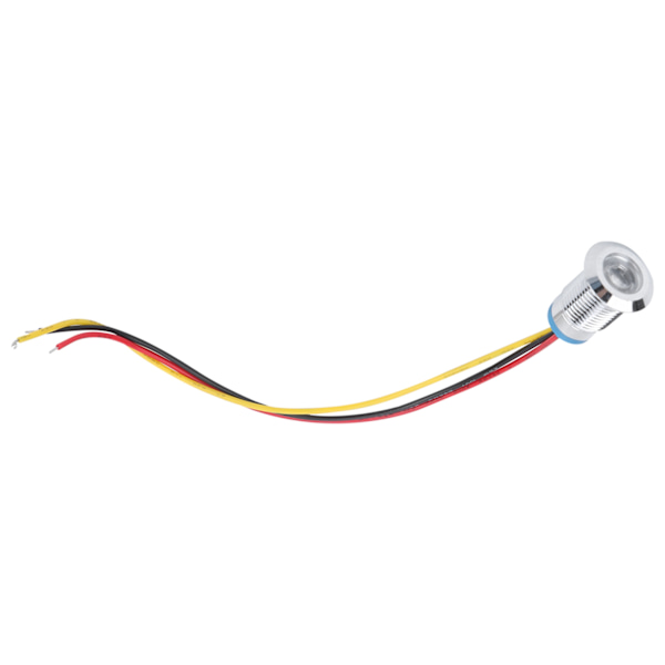 4 Set Förtrådade Runda LED-lampor Vattentäta 2-färgsljus Gemensam Anod 12mm 3-6V (Röd och Gul)