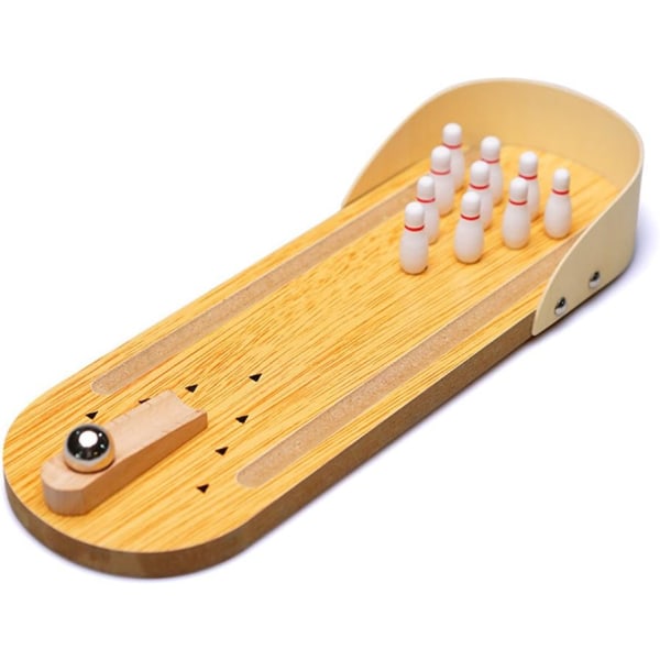 Mini Bowling, bordsskiva i trä Bowling inomhus Bowlingleksak Klassisk skrivbordsbollbrädeleksak
